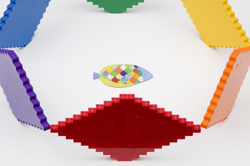 Rainbow Fish, 2024, Table: 63 × 31 ½ × 29 ½ in. (160.02 × 80.01 × 74.93 cm), Dimensions variable	