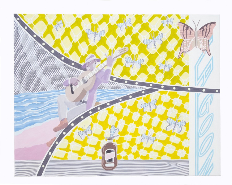 Lagoon, 2022 Oil on Canvas 59.06 × 74.8 in. (150 × 190 cm)