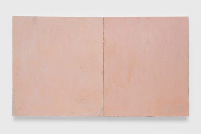 Untitled, 2014-2024. Acrylic, encaustic on canvas over board, diptych: 45 × 80 × 2 in. (114.30 × 203.20 × 5.08 cm)
