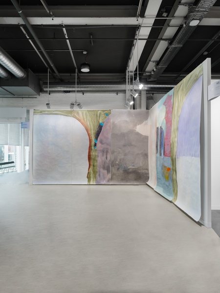 Leaflet, 2024, Mural-grade acrylic, vinyl paint and charcoal on paper 6 sheets: overall dimension: 138 ¼ × 420 in. (351.16 cm × 10.67 m)