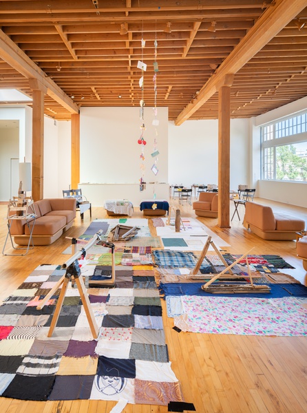 Installation view, PRAYER ROOM, HEALING STAtion, lumber room, Portland, July 10 - September 25, 2021.