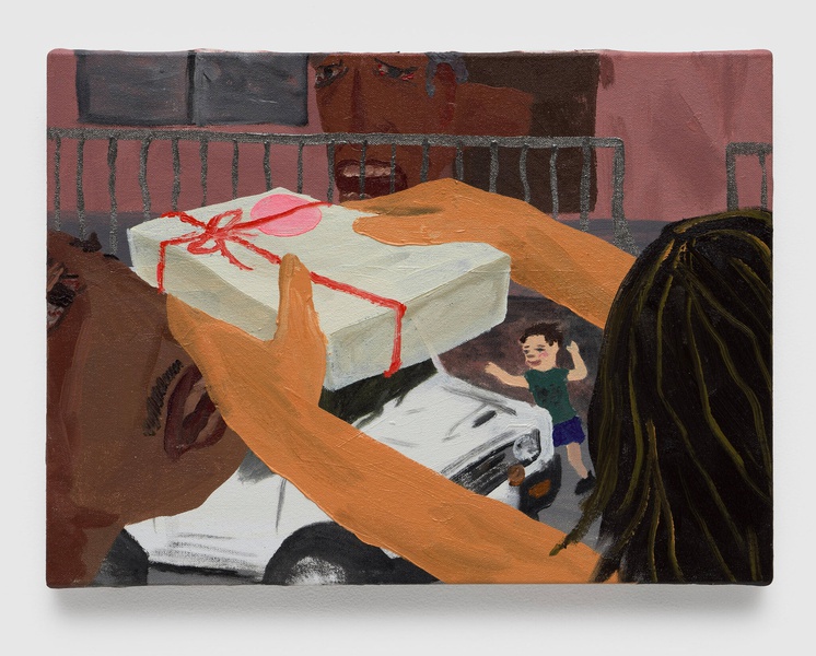 Man who gets angry when children touch his car, 2025, Oil on canvas, 17.9 × 13.1 in. (45.47 × 33.27 cm)