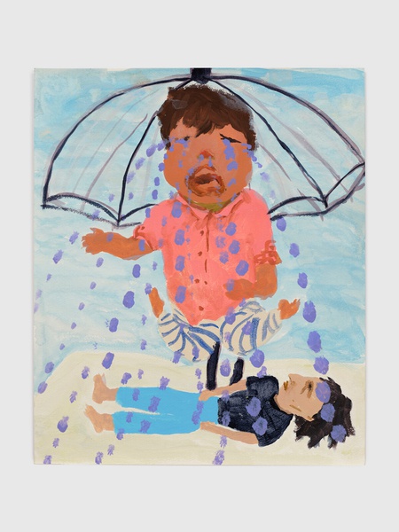 Nothing can stop the rain, 2018, Acrylic on paper, 18 ¼ × 15 ⅛ in. (46.36 × 38.42 cm)
