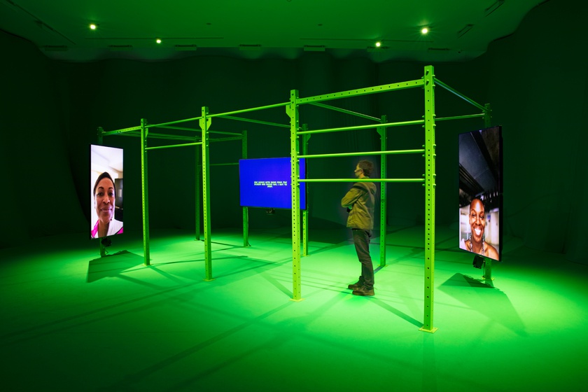 Installation view, Martine Syms, Neural Swamp, Fondazione Sandretto Re Rebaudengo, Turin, November 5, 2021 - January 30, 2022