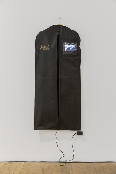 Loot Sweets, 2021 Nylon, silk, wool, wood, metal, embedded screen with digital video 