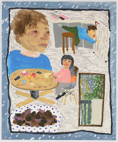 Untitled, 2018, Acrylic on paper, 17 ⅞ × 14.81 in. (45.40 × 37.62 cm)