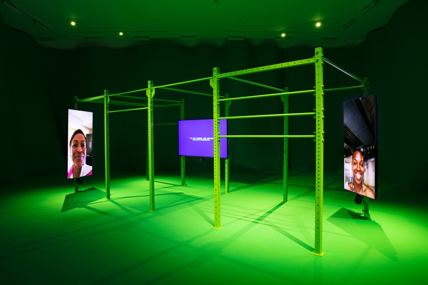 Installation view, Martine Syms, Neural Swamp, Fondazione Sandretto Re Rebaudengo, Turin, November 5, 2021 - January 30, 2022