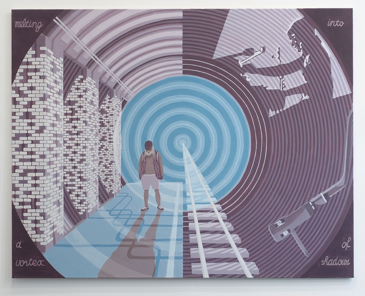 Underground (Vortex), 2024 Oil on canvas, 59 × 74 ¾ in (150 × 190 cm)