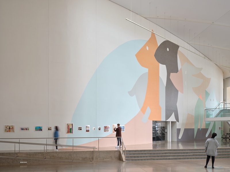 Installation view, The Conference of the Animals (A Mural), Queens Museum, Queens, New York, September 9 - January 16, 2022