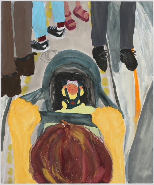 Concentration, 2018, Acrylic on paper, 18 ¼ × 15 ¼ in. (46.36 × 38.74 cm)