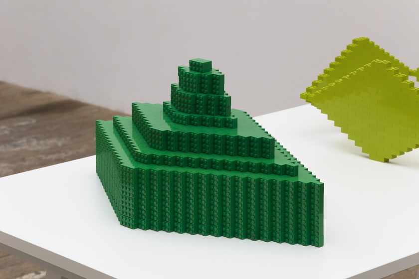 Green Diamonds, 2019, Lego bricks 10 × 12 × 24 ½ in. (25.40 × 30.48 × 62.23 cm)