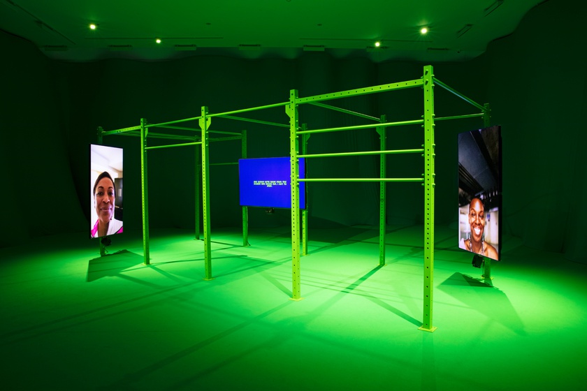 Installation view, Martine Syms, Neural Swamp, Fondazione Sandretto Re Rebaudengo, Turin, November 5, 2021 - January 30, 2022