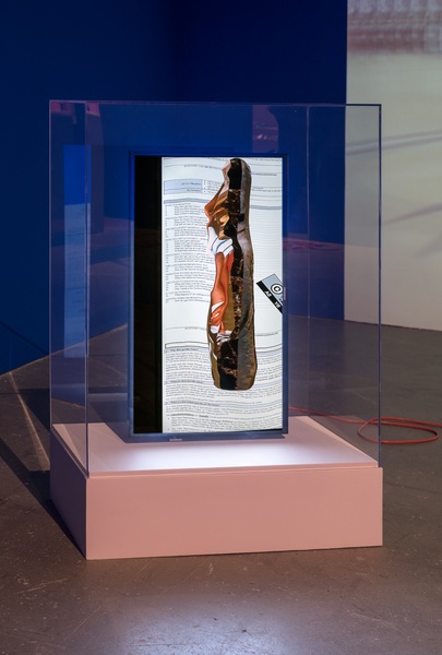 IT'S IN THE GAME '17 or Mirror Gag for Vitrine and Projection, 2017