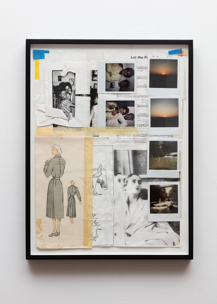 Foldover Collage with Polaroids and Trench Dress Illustration, 2003