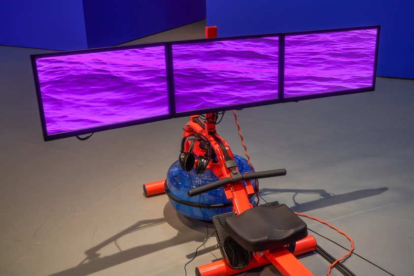 Sondra Perry Wet and Wavy Looks—Typhon coming on for a Three Monitor Workstation (detail), 2016 