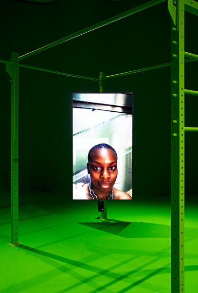 Installation view, Martine Syms, Neural Swamp, Fondazione Sandretto Re Rebaudengo, Turin, November 5, 2021 - January 30, 2022