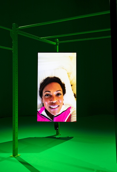 Installation view, Martine Syms, Neural Swamp, Fondazione Sandretto Re Rebaudengo, Turin, November 5, 2021 - January 30, 2022