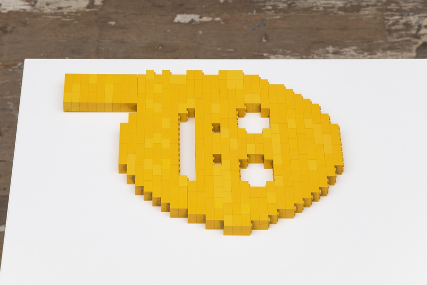 Backwards Watt and Lego Mask, 1995, Table: 63 × 31 ½ × 29 ½ in. (160.02 × 80.01 × 74.93 cm) Dimensions variable	