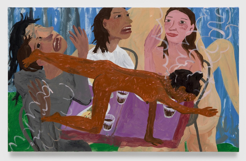 Naked Talk, 2025 Oil on canvas, 28.6 × 46 in. (72.64 × 116.84 cm)
