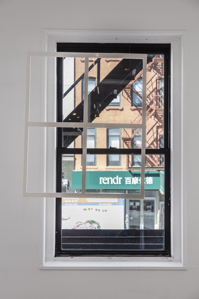 White Window, 2022, Lego Bricks, 39 × 47 in. (99.06 × 119.38 cm)